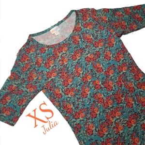 Lularoe julia pencil dress xs Rose's red orange